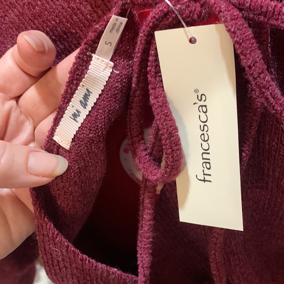 Sweater mini dress sz S, wrap front, tie back. NWT - Picture 3 of 3